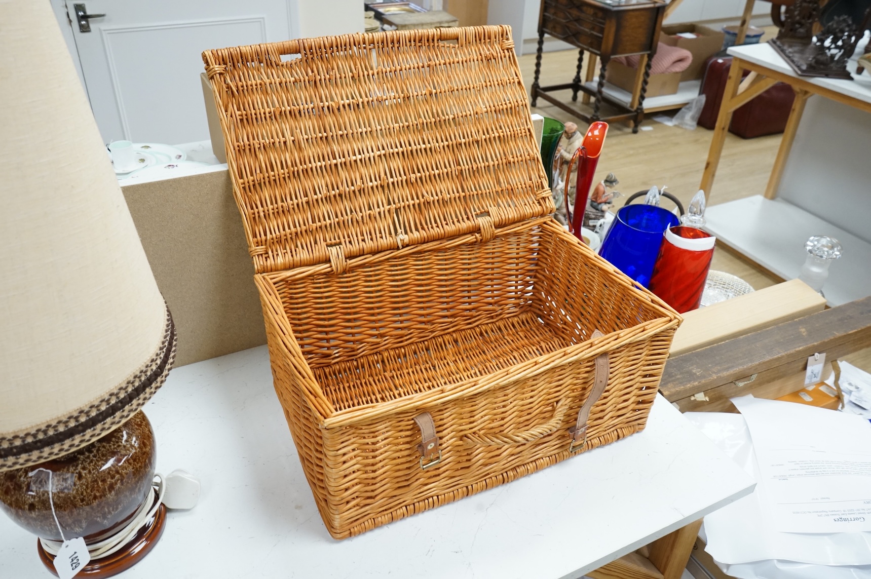 Two Fortnam and Masons picnic baskets hampers 51cm x 24cm